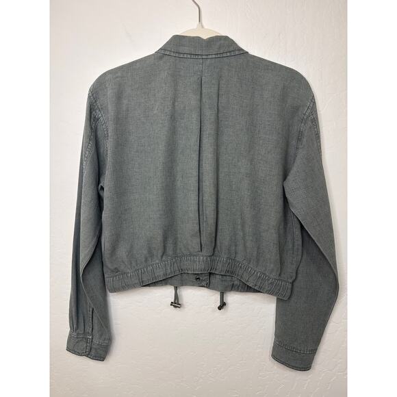 Splendid Breck Utility Jacket Soft Green Linen Blend XS Cropped Lightweight - Picture 5 of 10